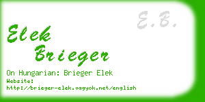 elek brieger business card